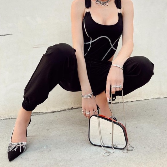 New Christine Quinn x Shoedazzle black crystal fringe heels (Sz 9) - Picture 9 of 10